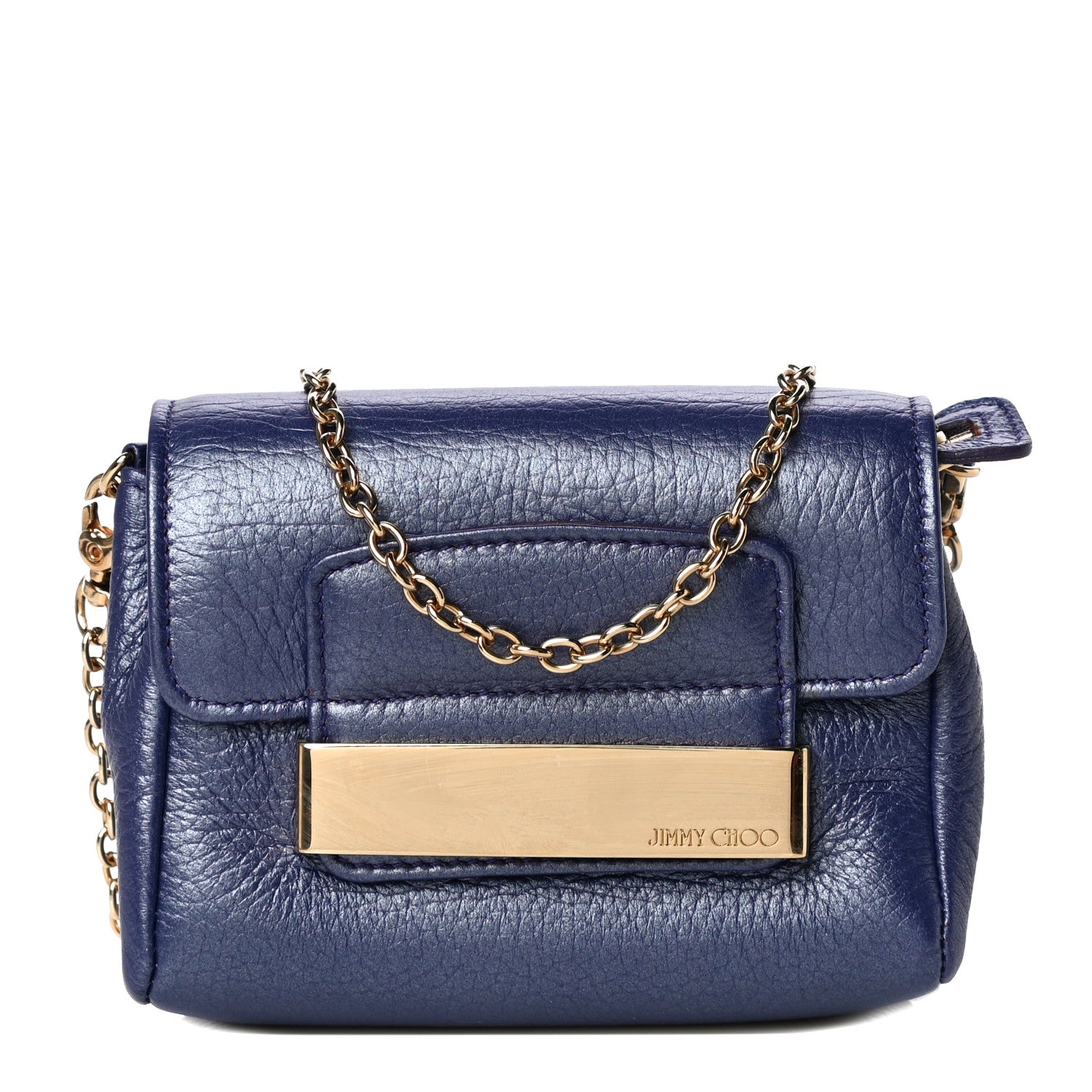 Jimmy Choo Metallic Calfskin Crossbody Bag Purple 1 of 12