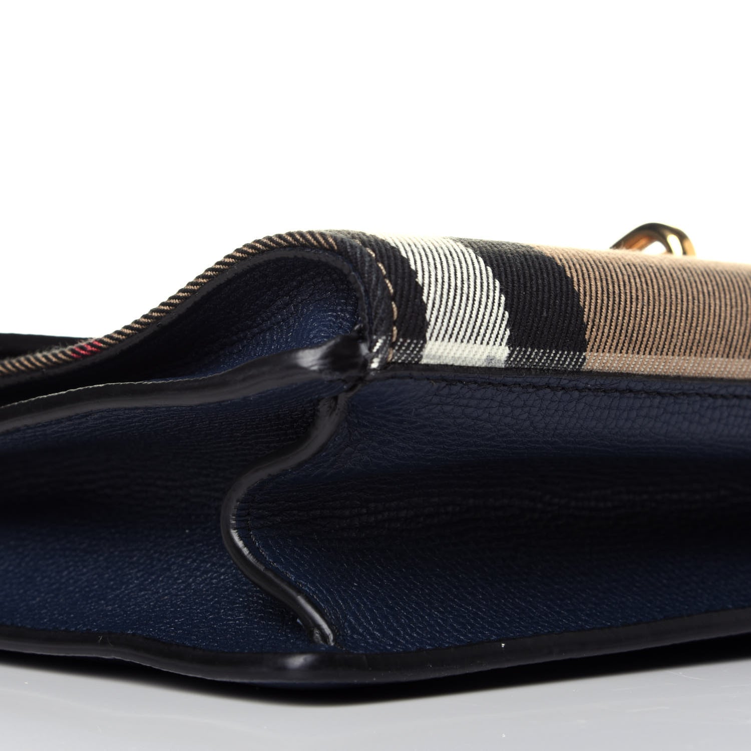 Burberry Derby Calfskin House Check Small Macken Crossbody Bag Ink Blue 8 of 9