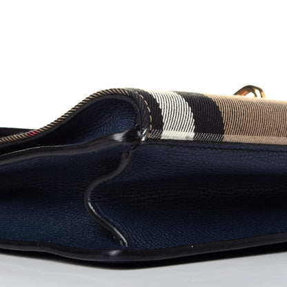 Burberry Derby Calfskin House Check Small Macken Crossbody Bag Ink Blue 8 of 9
