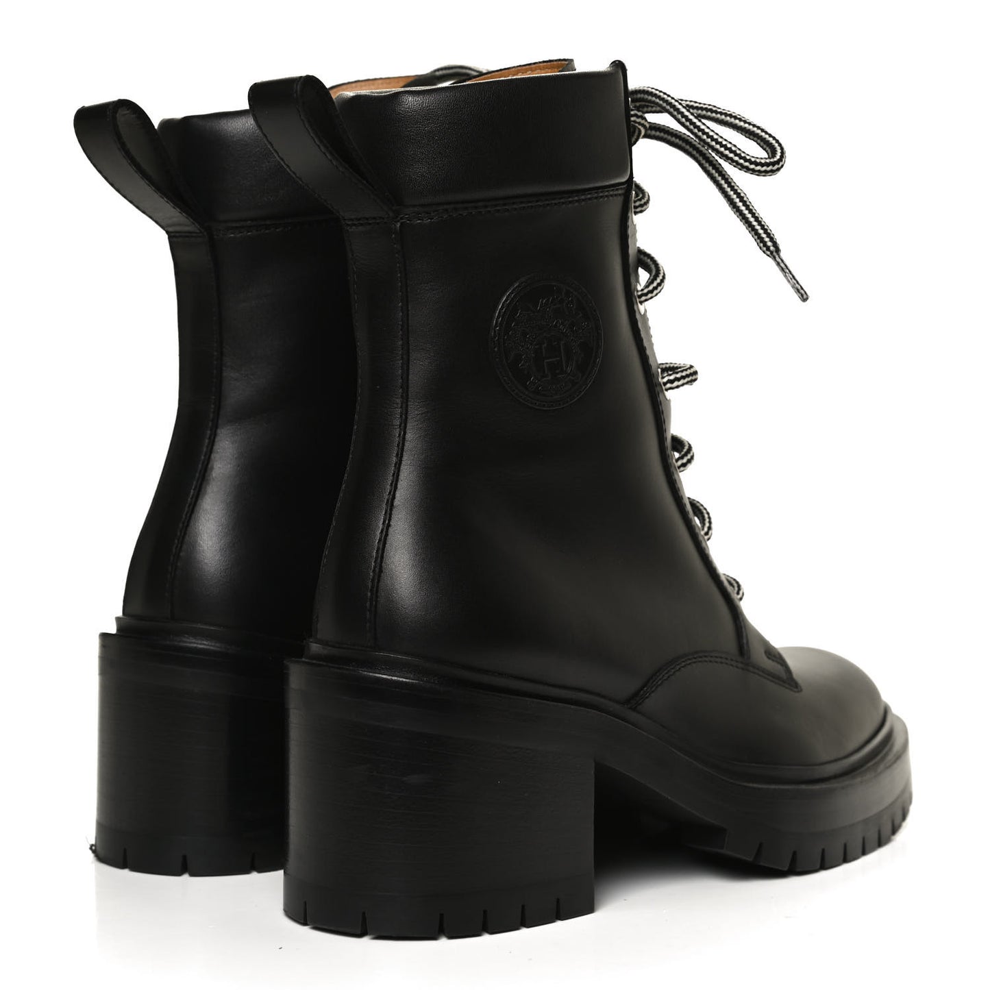 Calfskin Bridge Ankle Boots 36 Black