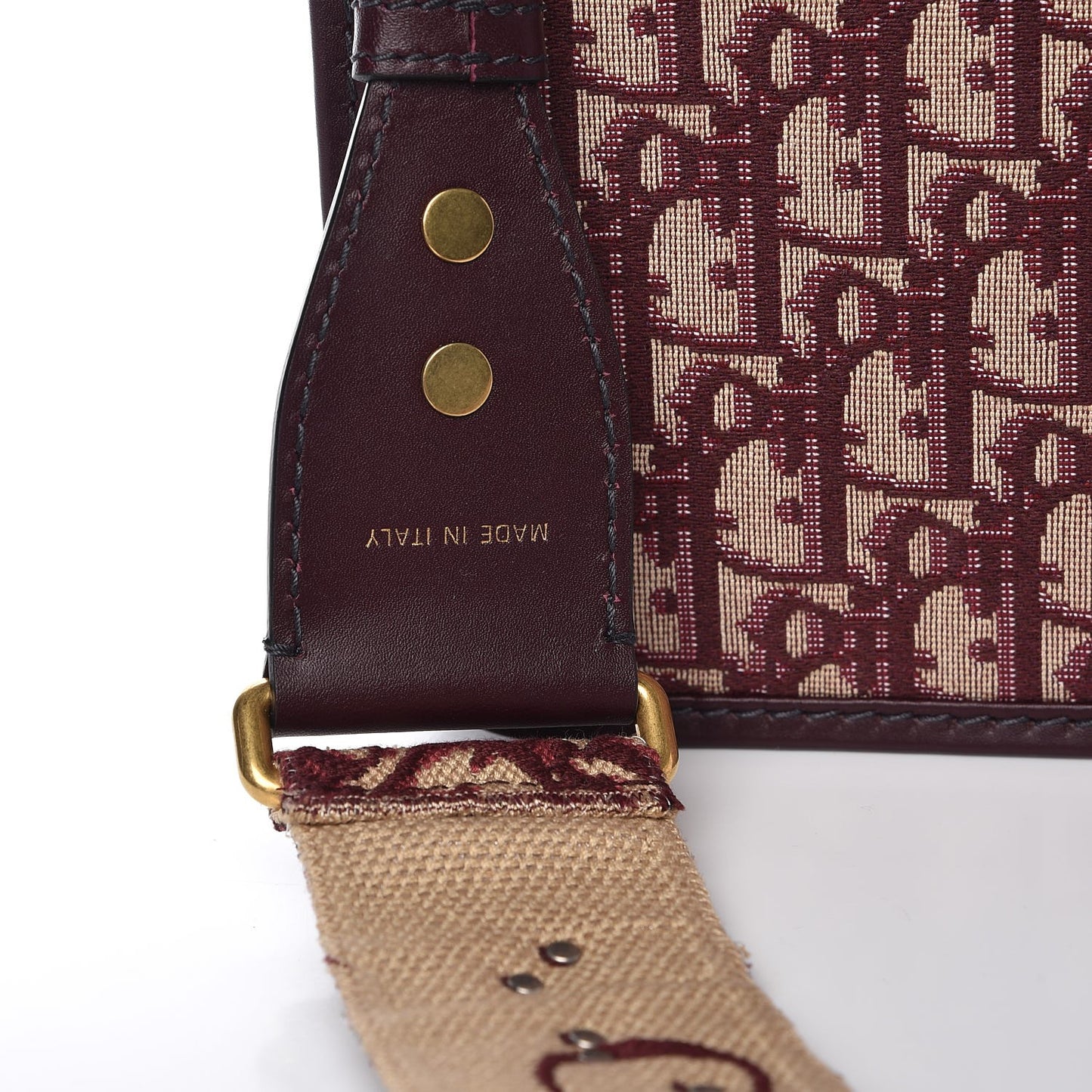 Oblique DiorAddict Flap Bag Burgundy