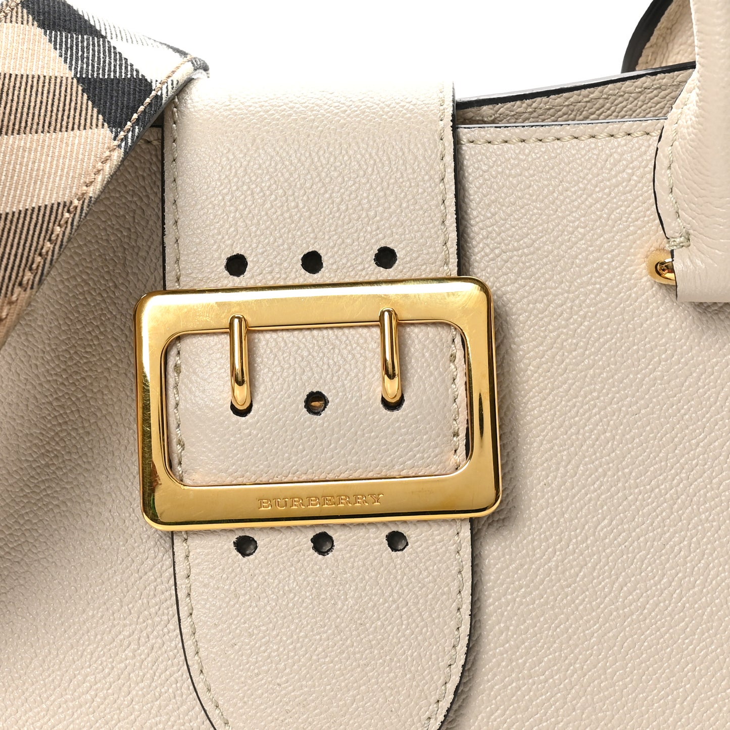 Soft Grain Calfskin Small Buckle Tote Limestone