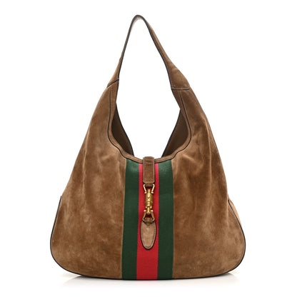 Gucci Suede Cudu Web Large Jackie Hobo Marron Glace 3 of 24