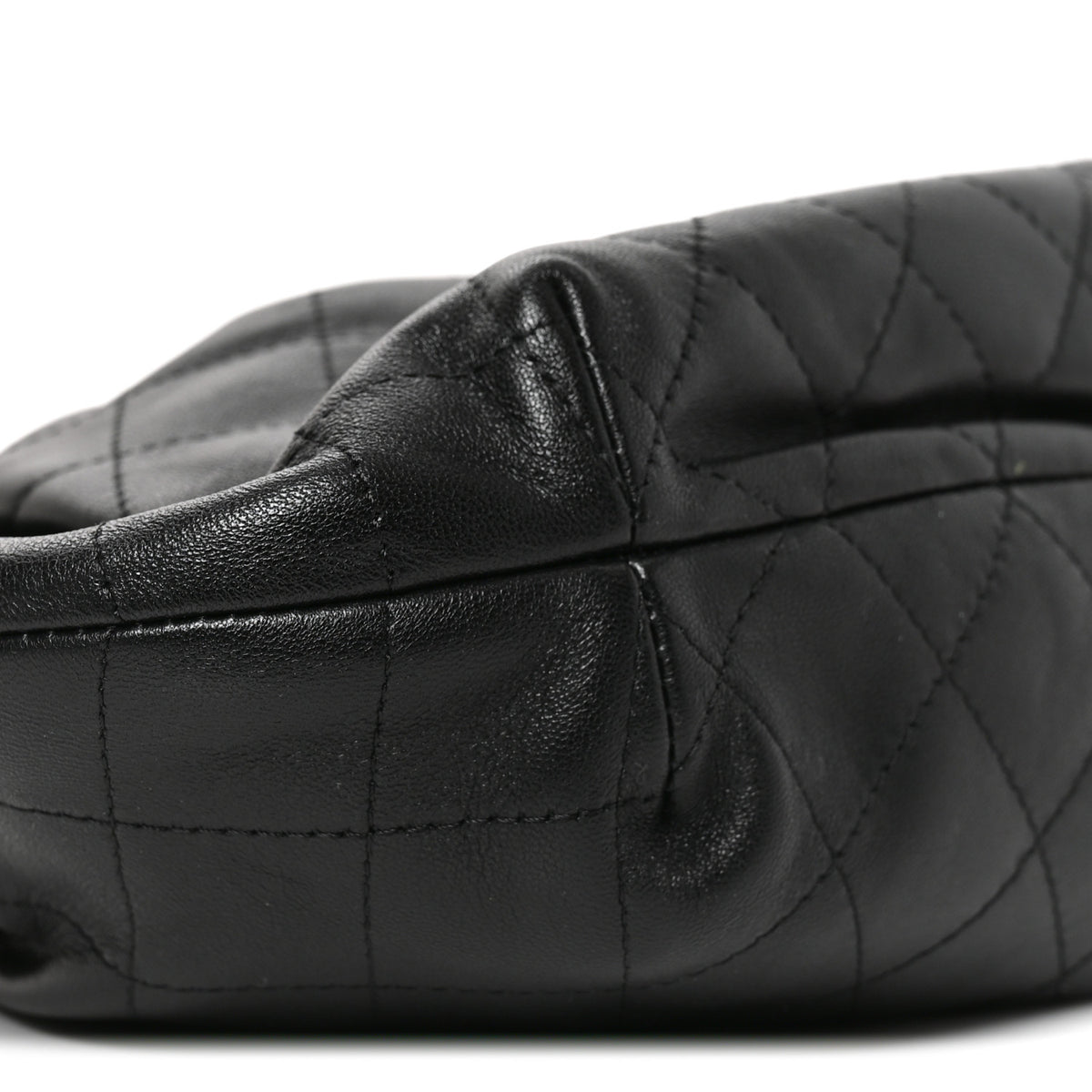 Chanel Lambskin Plexiglass Tortoise Shell Quilted Mini Pouch Black 9 of 10