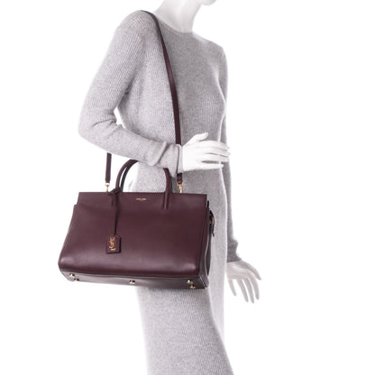Saint Laurent Calfskin Medium Rive Gauche Cabas Bordeaux 2 of 8