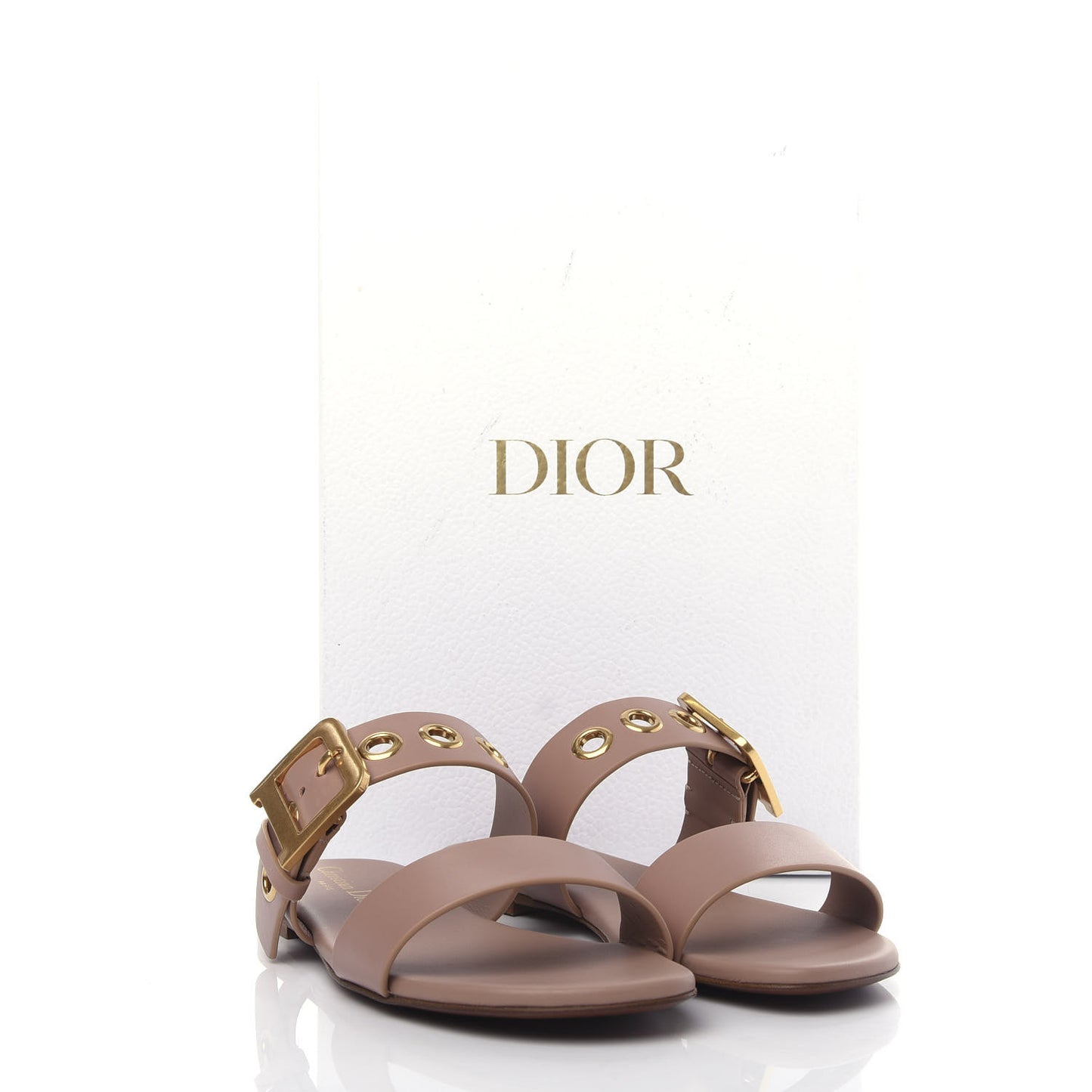 Calfskin D-Dior Slide Sandals 36.5 Rose De Vents