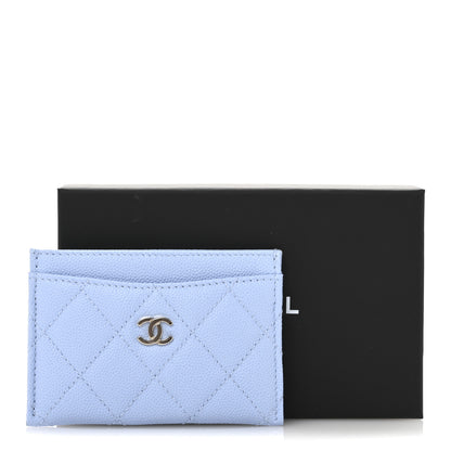 Chanel Caviar Quilted Card Holder Light Blue 9 of 9