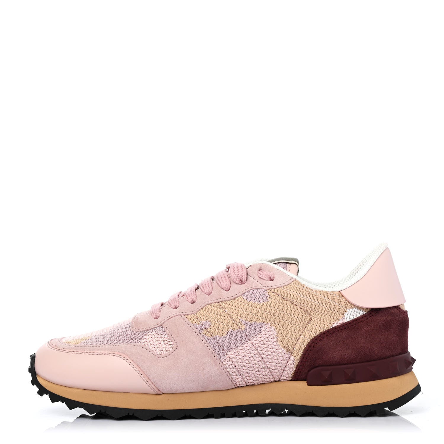 Valentino Garavani Mesh Suede Camouflage Womens Rockrunner Sneakers 37.5 Multicolor 1 of 4
