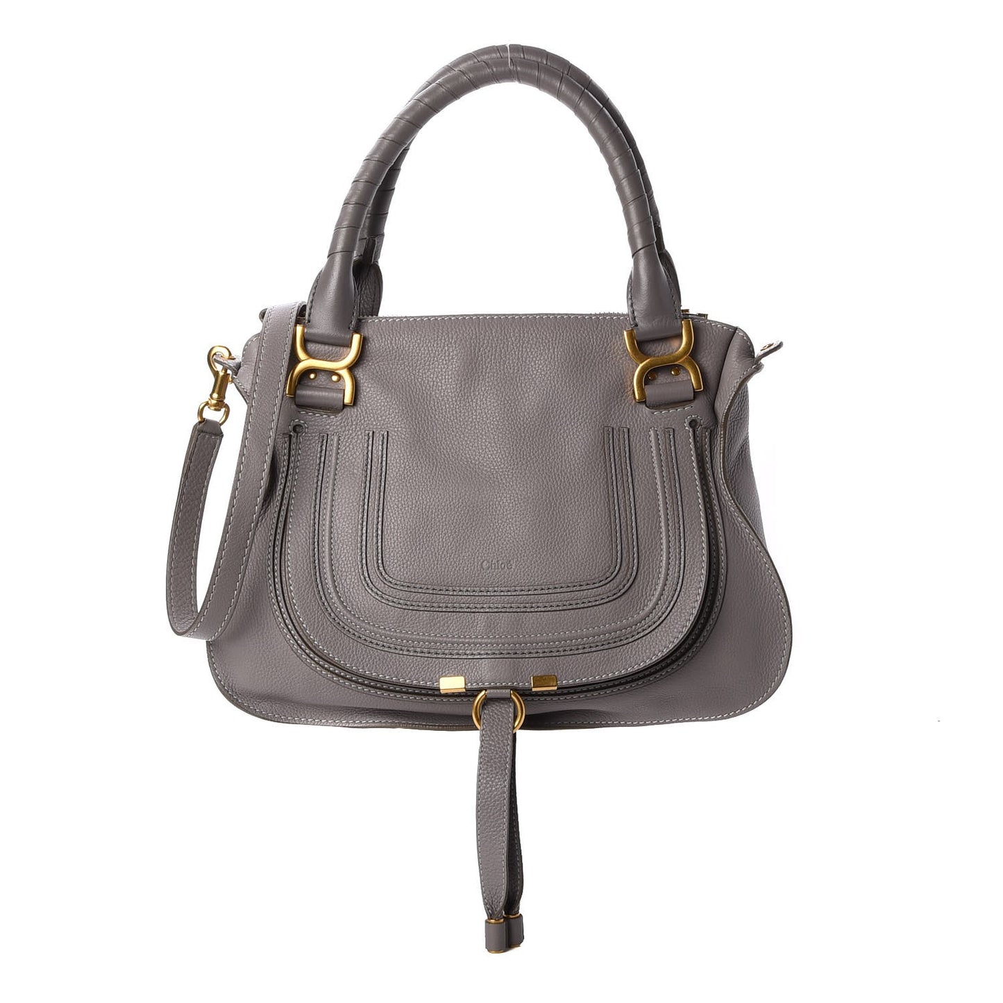 Calfskin Medium Marcie Satchel Cashmere Grey