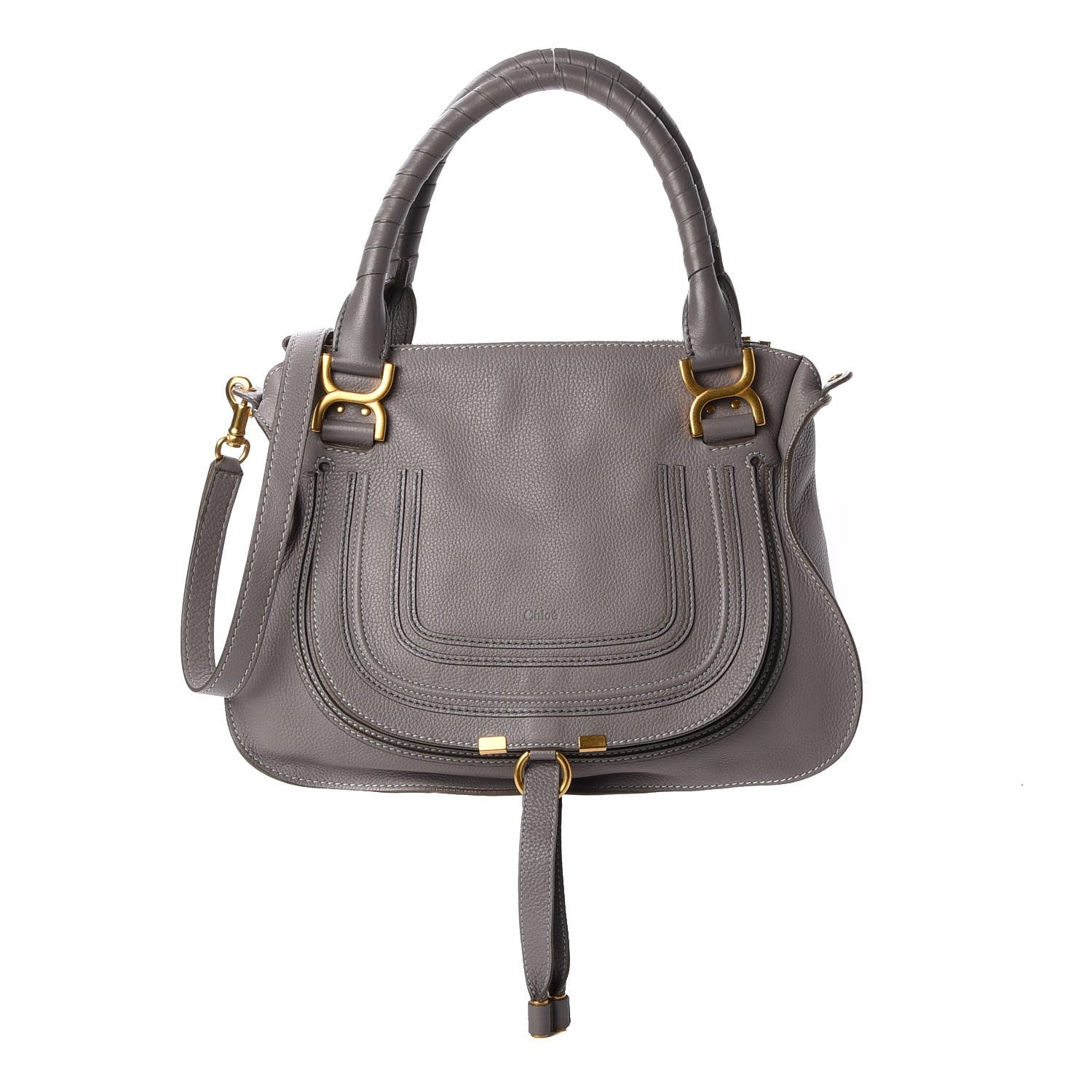 Chloe Calfskin Medium Marcie Satchel Cashmere Grey 1 of 8