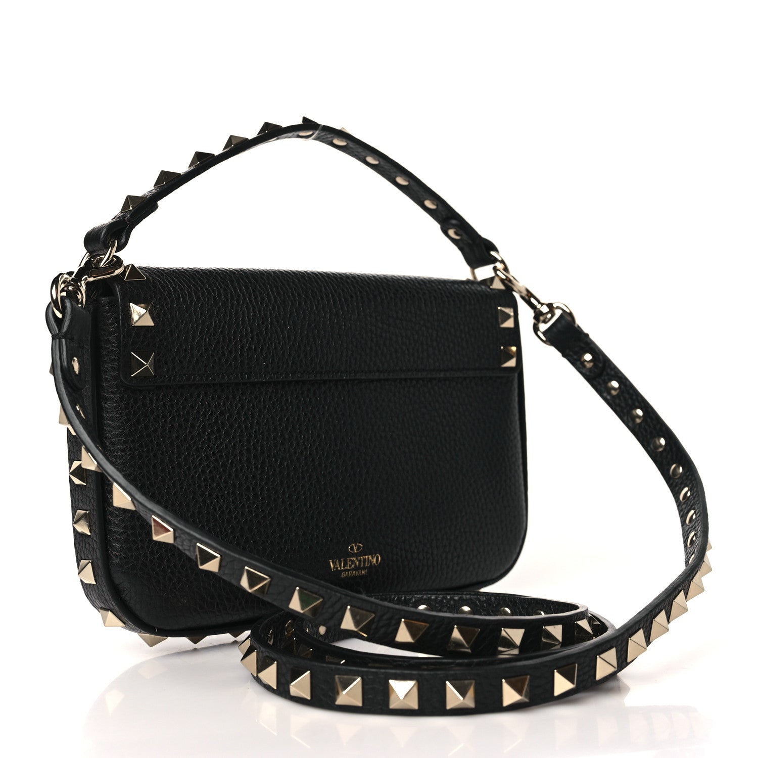 Valentino Garavani Grainy Calfskin Rockstud Crossbody Pouch Black 3 of 9