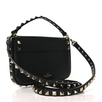 Valentino Garavani Grainy Calfskin Rockstud Crossbody Pouch Black 3 of 9