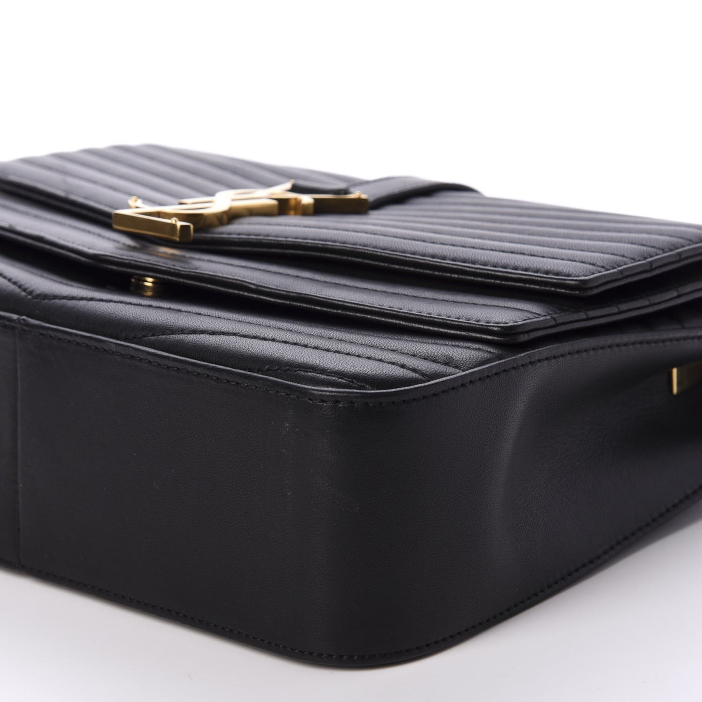 Lambskin Matelasse Chevron Monogram Medium Sulpice Bag Black