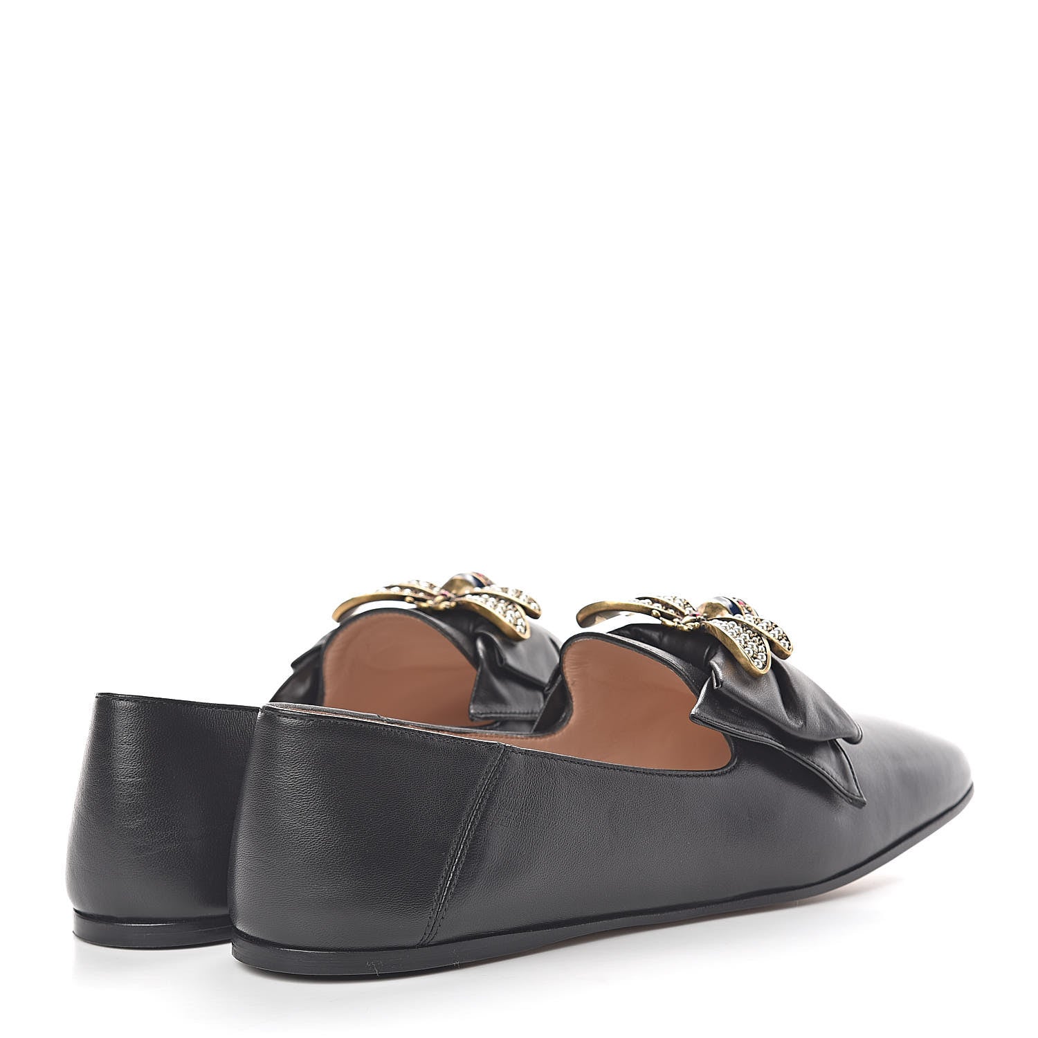 Gucci Calfskin Bow Ballet Flats 38 Black 4 of 12