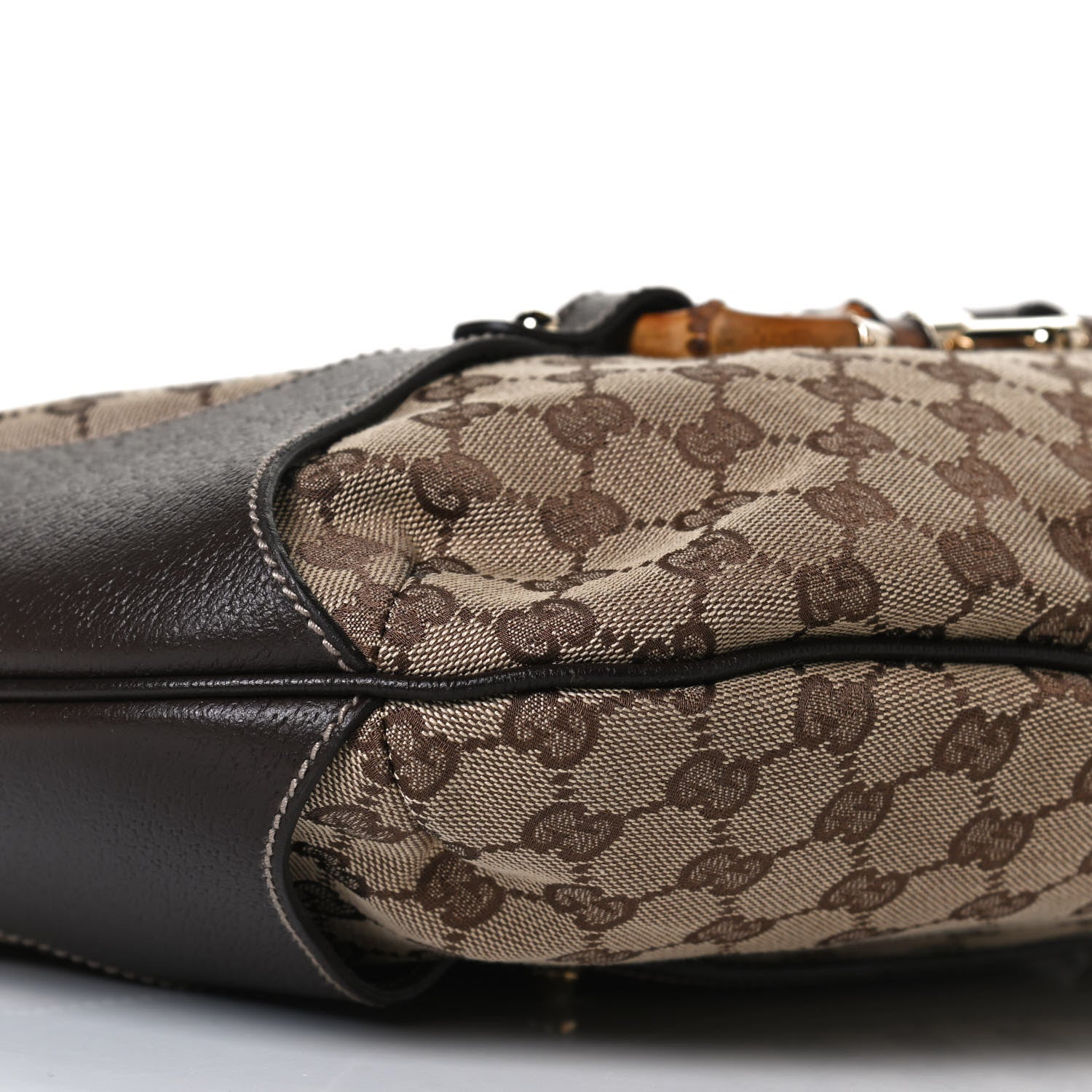 Gucci Monogram Bamboo Horsebit Hobo Dark Brown 8 of 11