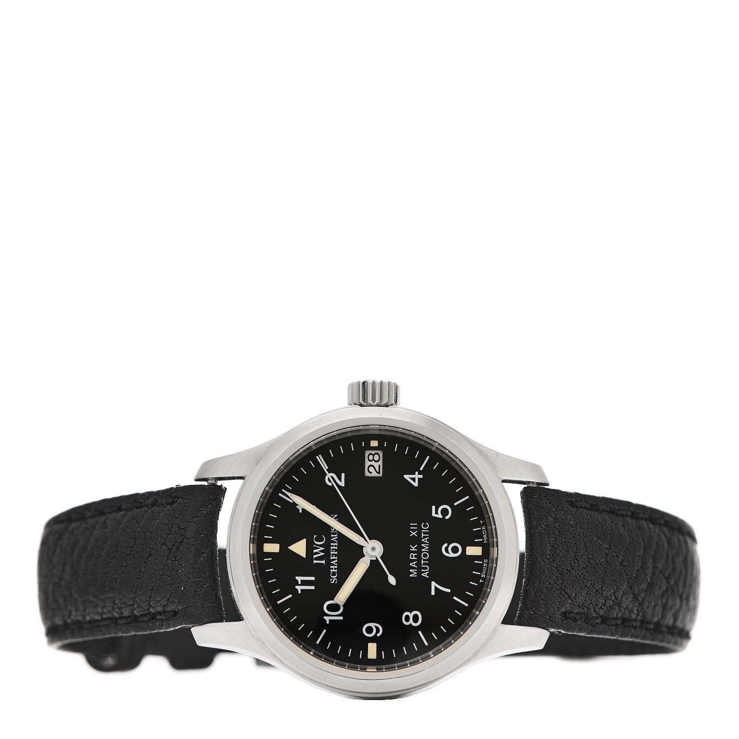 IWC Stainless Steel Calfskin 28mm Schaffhausen Mark XIII Lady Automatic Watch Black IW4421 2 of 5