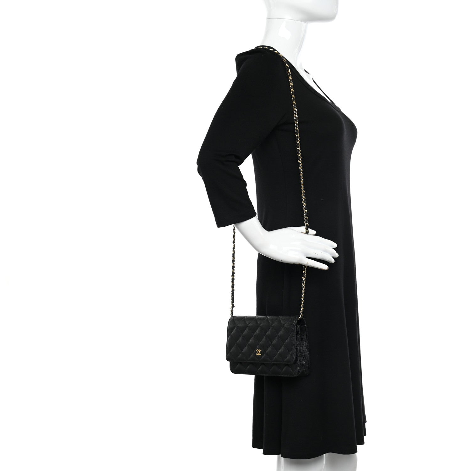 Chanel Caviar Quilted Wallet on Chain WOC Black 2 of 11