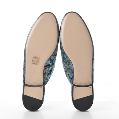 Gucci Iridescent Brocade Womens Princetown Slippers 38.5 Azure Multicolor Oro 5 of 10