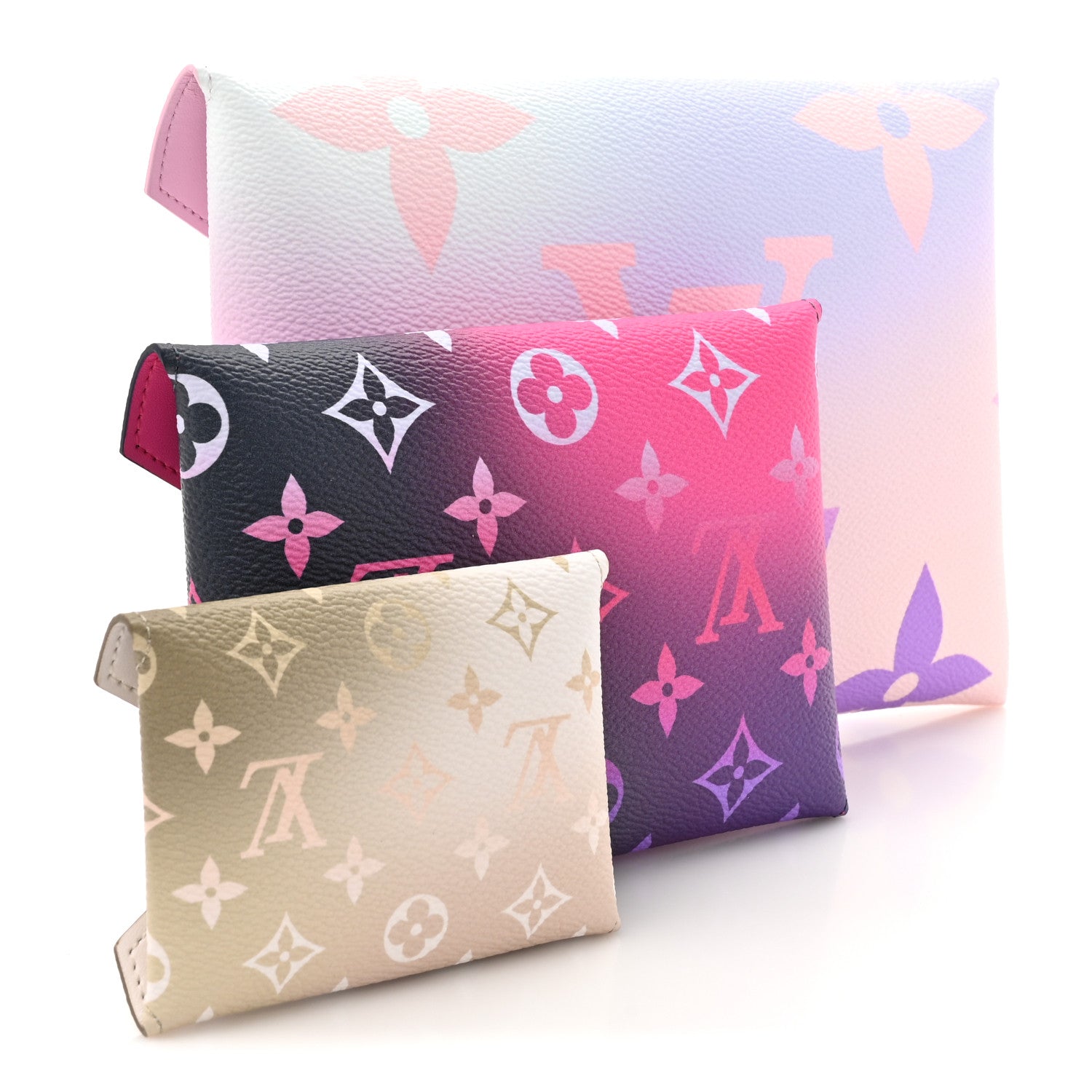 Louis Vuitton Monogram Giant Spring in the City Kirigami Pochette Set Sunrise Pastel Midnight Fuchsia Sunset Kaki 3 of 9