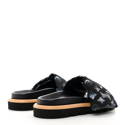 Louis Vuitton Nylon Monogram Womens Pool Pillow Comfort Mules 38 Navy Blue 4 of 8