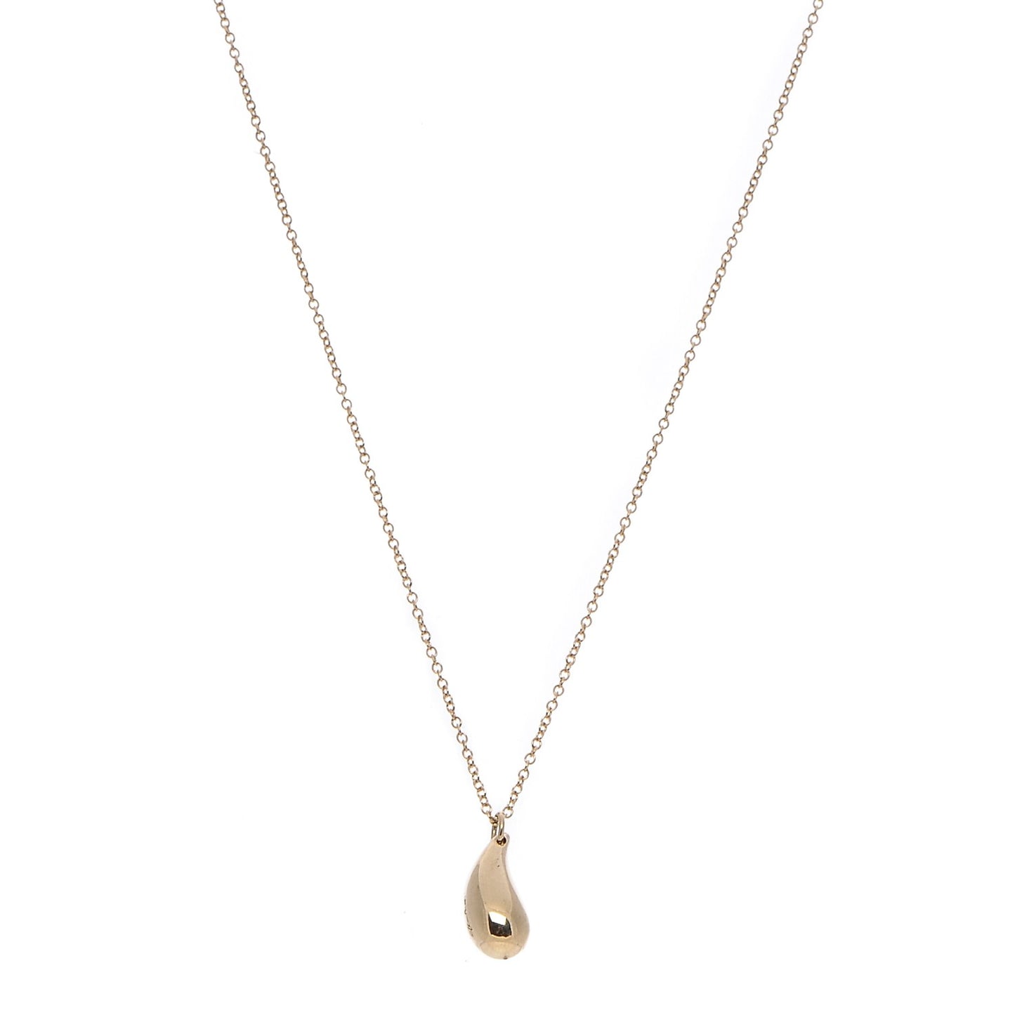 18K Yellow Gold 12mm Elsa Peretti Teardrop Pendant Necklace