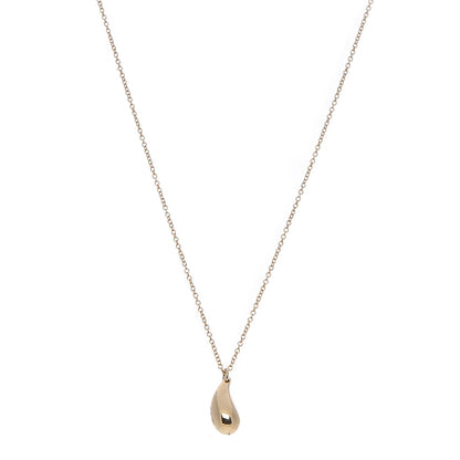 Tiffany 18K Yellow Gold 12mm Elsa Peretti Teardrop Pendant Necklace 1 of 8