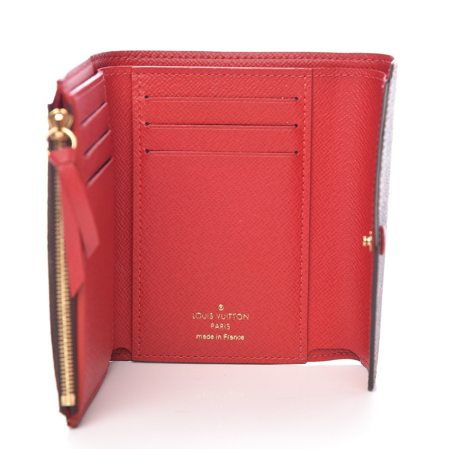 Louis Vuitton Damier Ebene Victorine Wallet Red 5 of 11