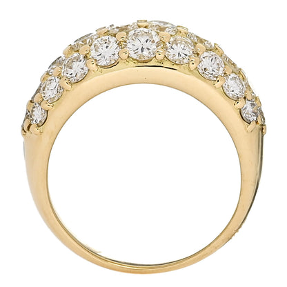 Parker & West by FASHIONPHILE 18K Yellow Gold Diamond 2.22ctw Three Row Dome Band Ring  50 5.5 5 of 10