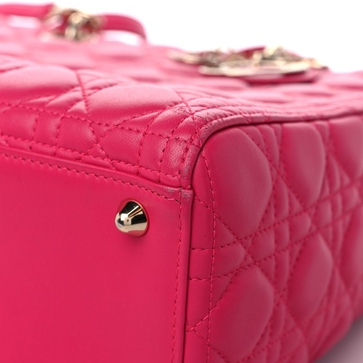 Christian Dior Lambskin Cannage Large Lady Dior Fuchsia 9 of 13