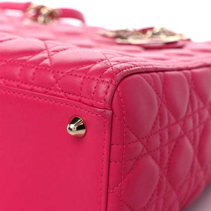 Christian Dior Lambskin Cannage Large Lady Dior Fuchsia 9 of 13