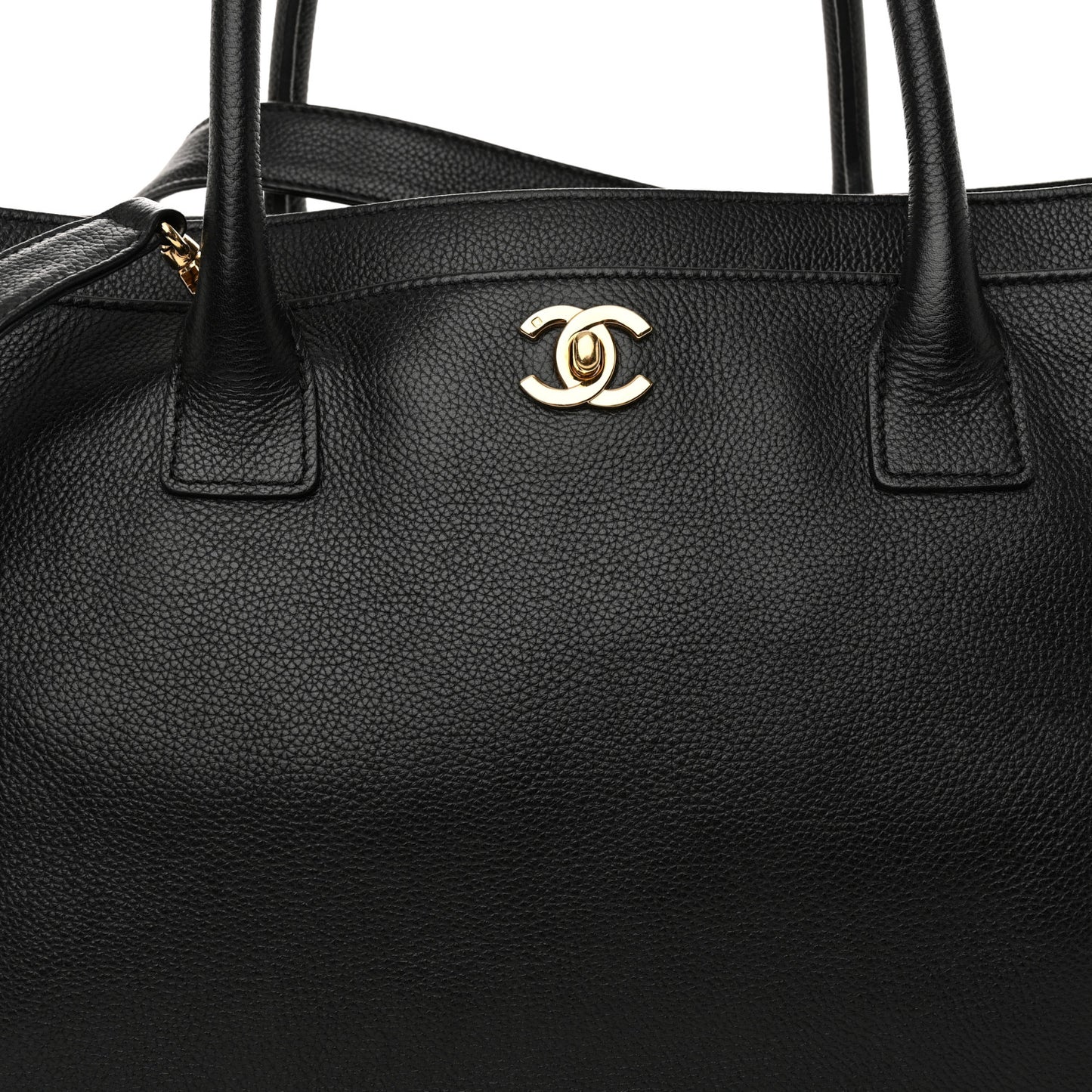 Calfskin Cerf Executive Shopper Tote Black