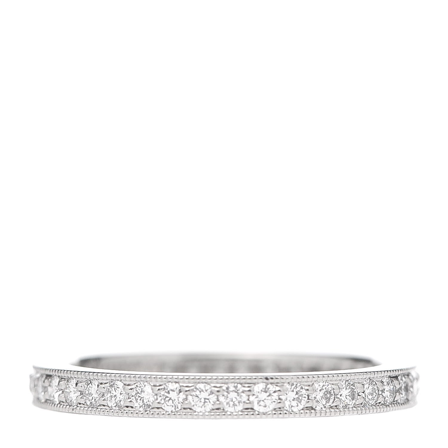 Tiffany Platinum Diamond 2mm Legacy Band Ring 52 6 1 of 4
