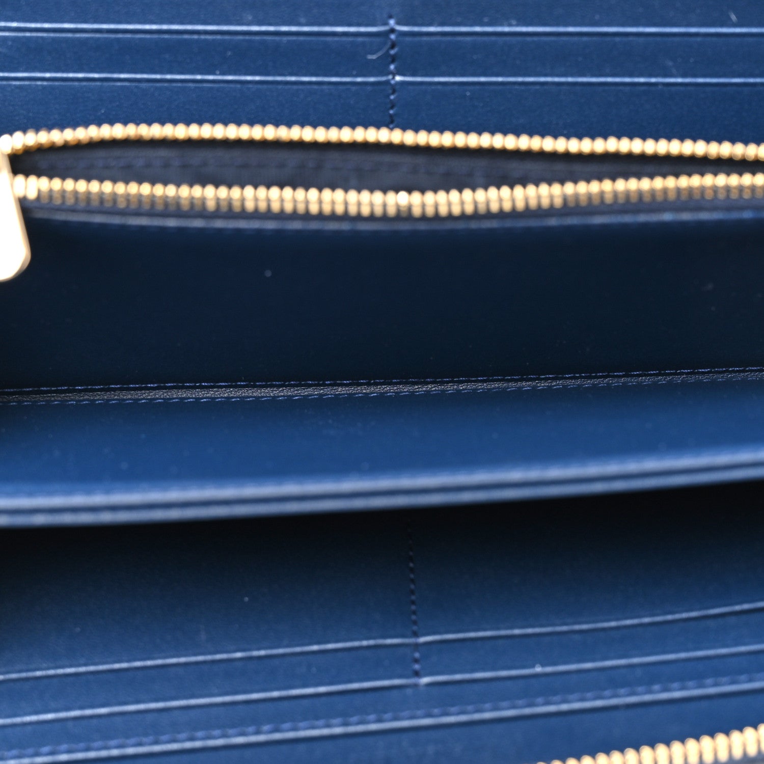 Christian Dior Lambskin Cannage Lady Dior Zip Wallet Ocean Blue 5 of 8