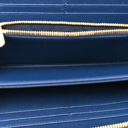 Christian Dior Lambskin Cannage Lady Dior Zip Wallet Ocean Blue 5 of 8