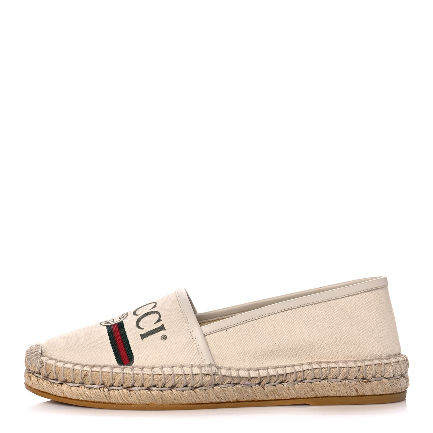 Gucci Canvas Logo Espadrilles 37 Greggio White 1 of 12