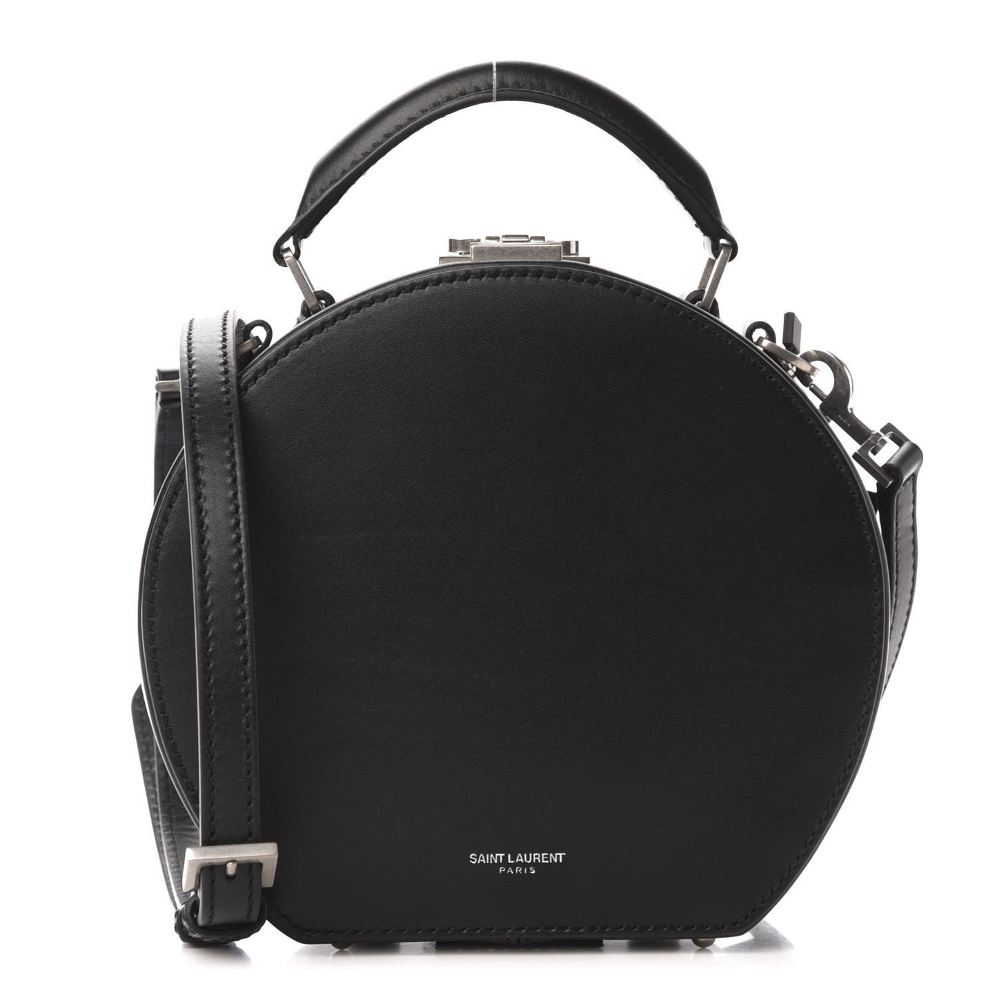 Calfskin Small Mica Hat Box Black