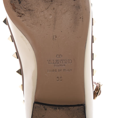 Valentino Garavani Patent Rockstud Cage Ballerina Flats 36 Light Ivory Poudre 9 of 17
