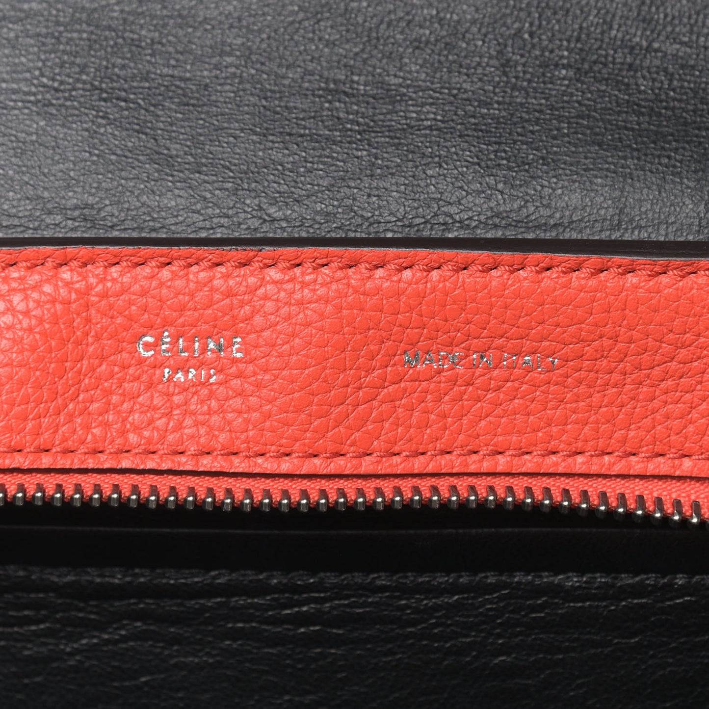 Drummed Calfskin Suede Medium Trapeze Vermillion