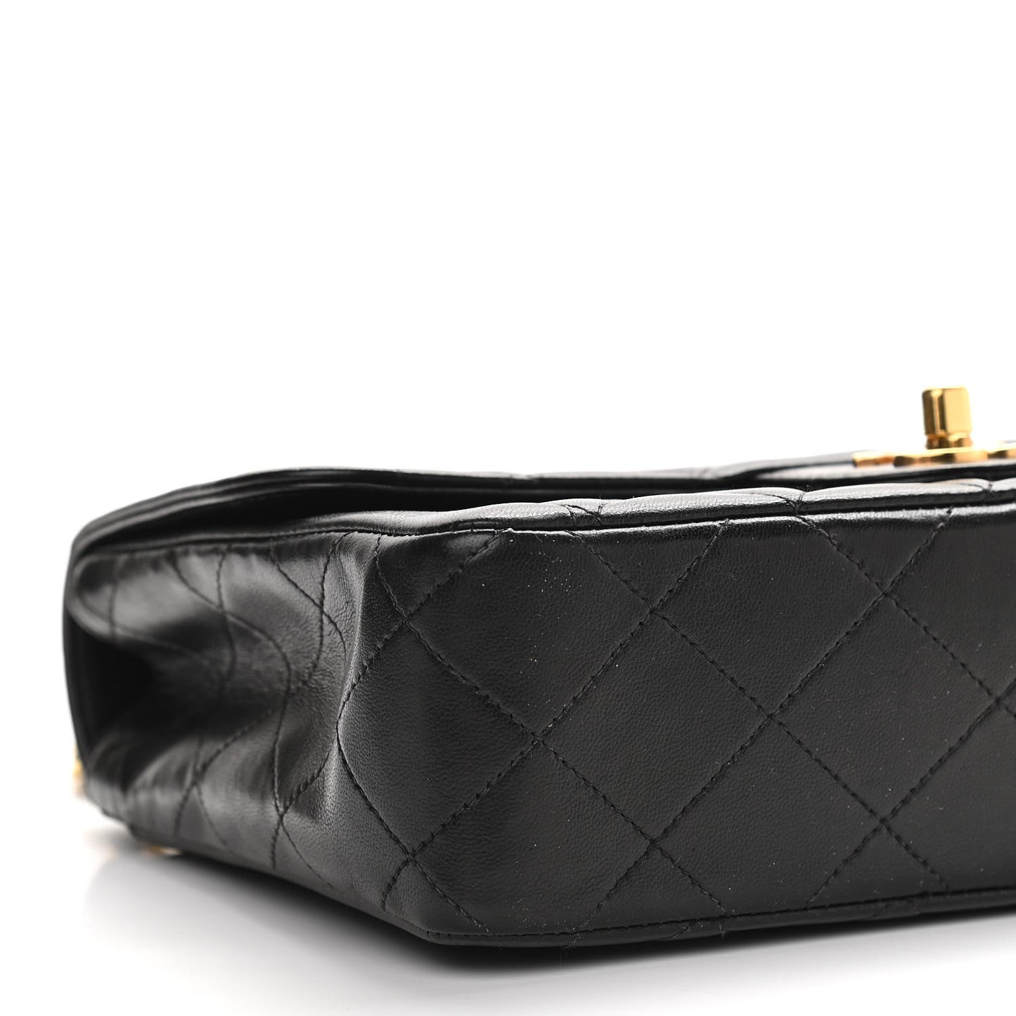 Lambskin Quilted Small Single Flap Black