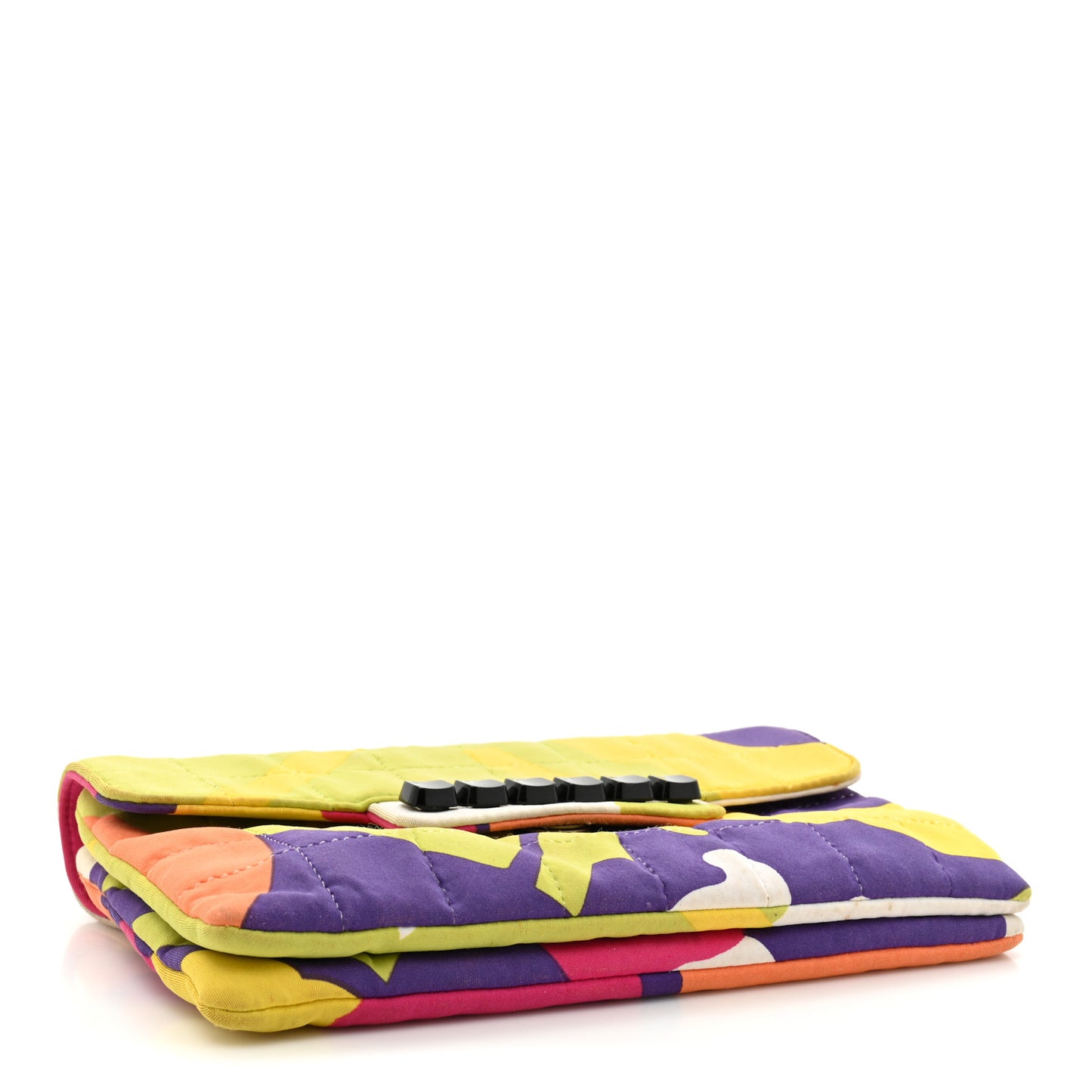 Jersey Square Stitched Keyboard Flap Clutch Multicolor