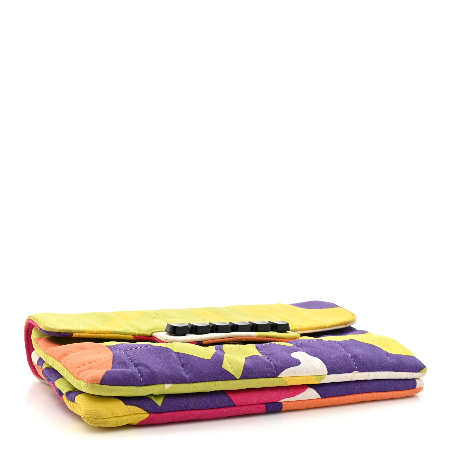 Chanel Jersey Square Stitched Keyboard Flap Clutch Multicolor 4 of 21
