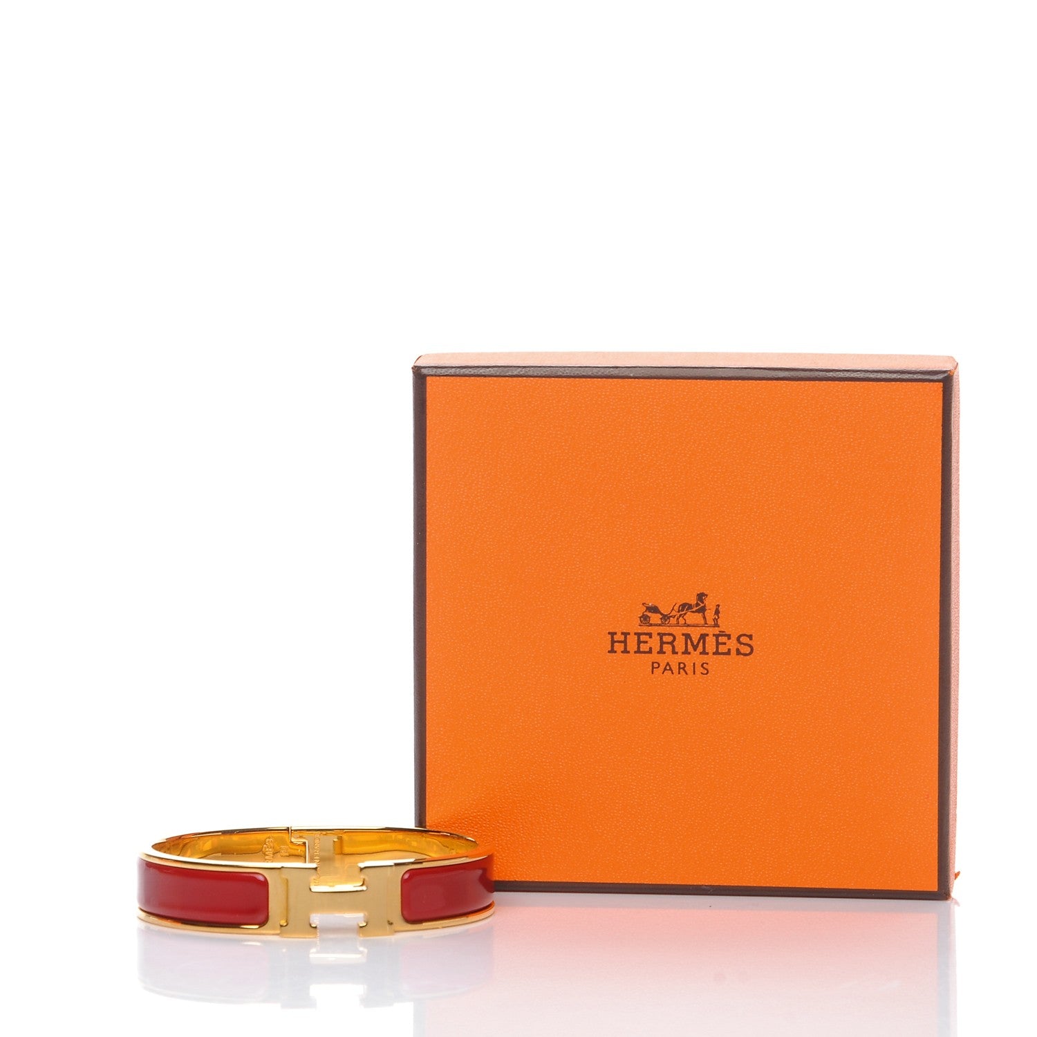 Hermes Enamel Narrow Clic Clac H Bracelet PM Red 6 of 6