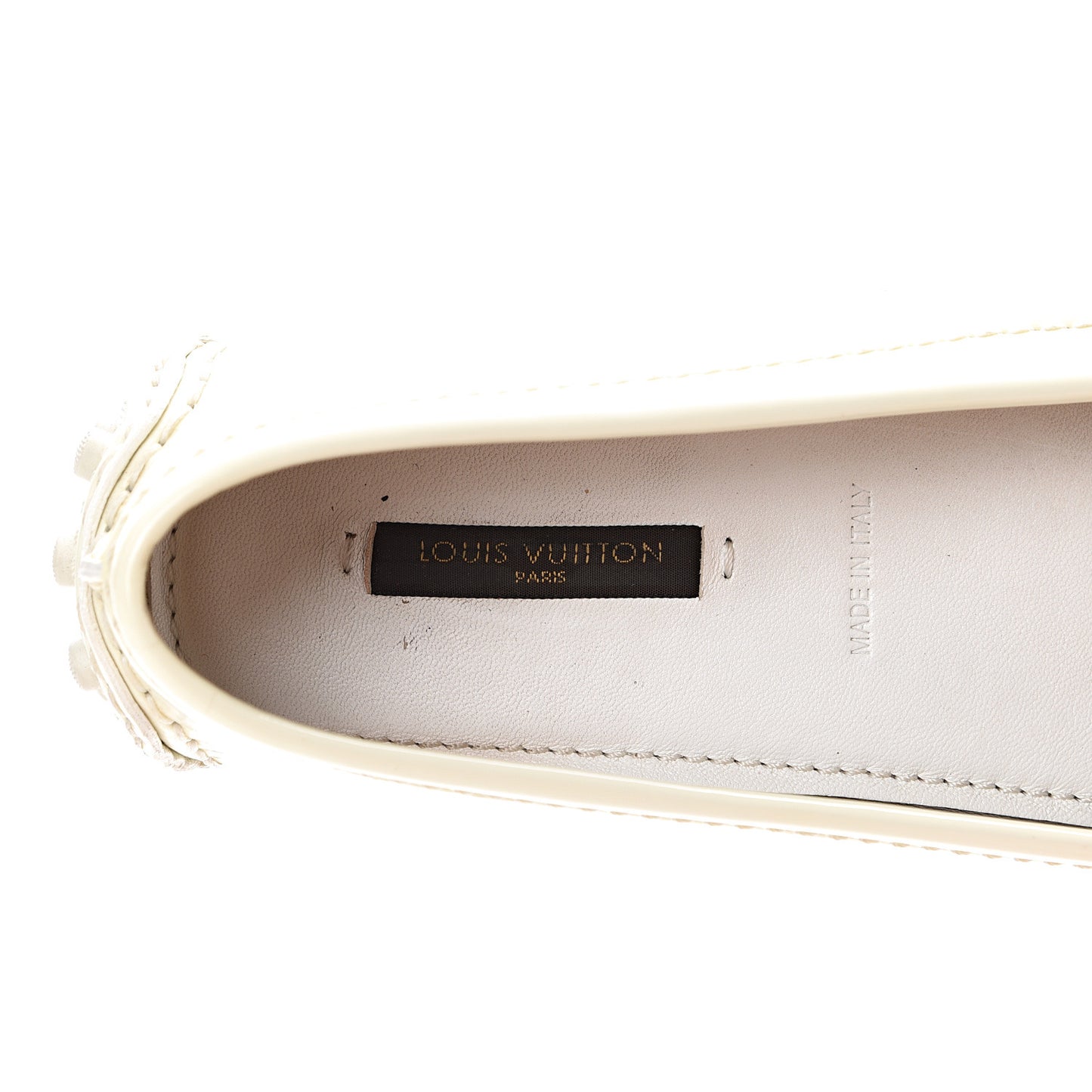Patent Calfskin Oxford Loafers 36.5 White