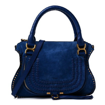 Chloe Suede Braided Medium Marcie Satchel Sea Water 1 of 10