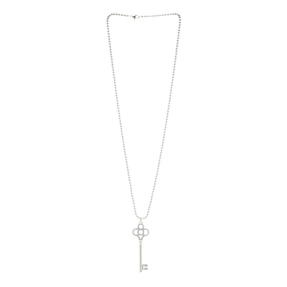 Tiffany Sterling Silver Large Crown Key Pendant Necklace 3 of 4