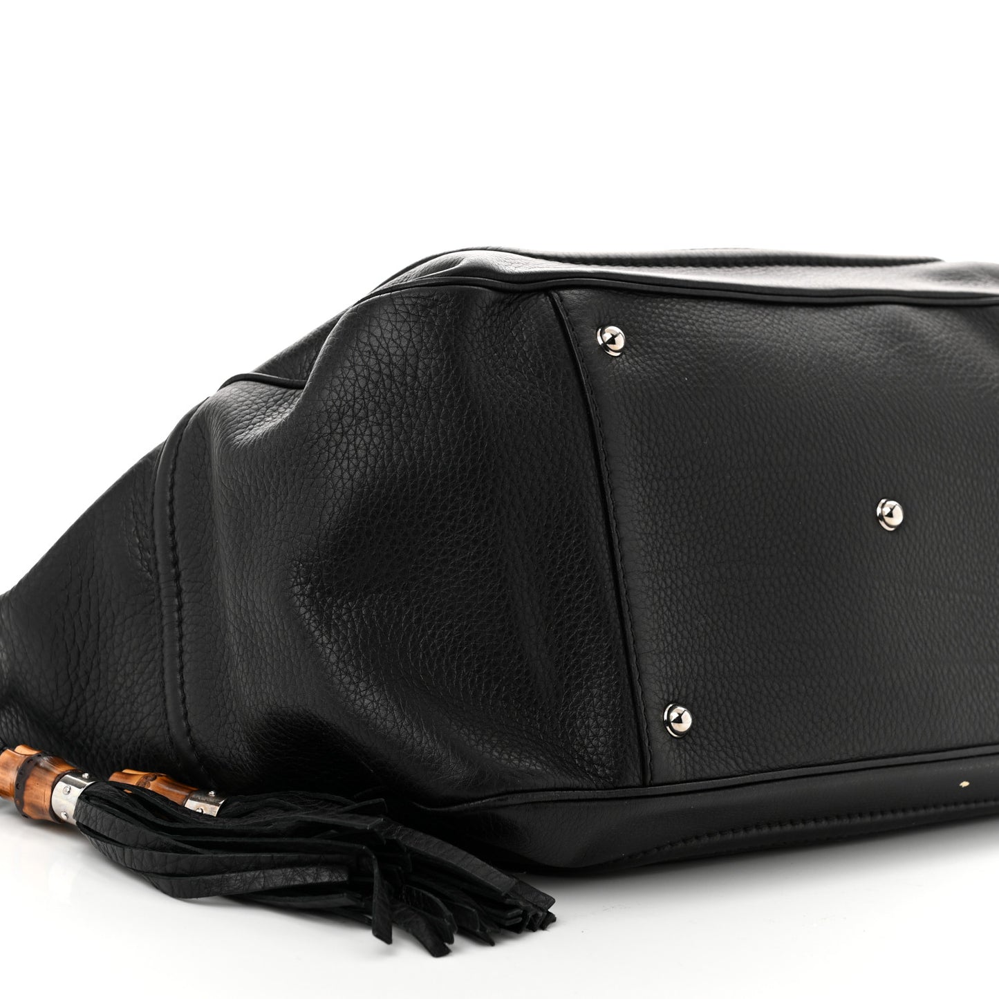 Calfskin New Bamboo Medium Tassel Tote Black