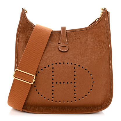 Hermes Taurillon Clemence Evelyne III PM Gold 1 of 11