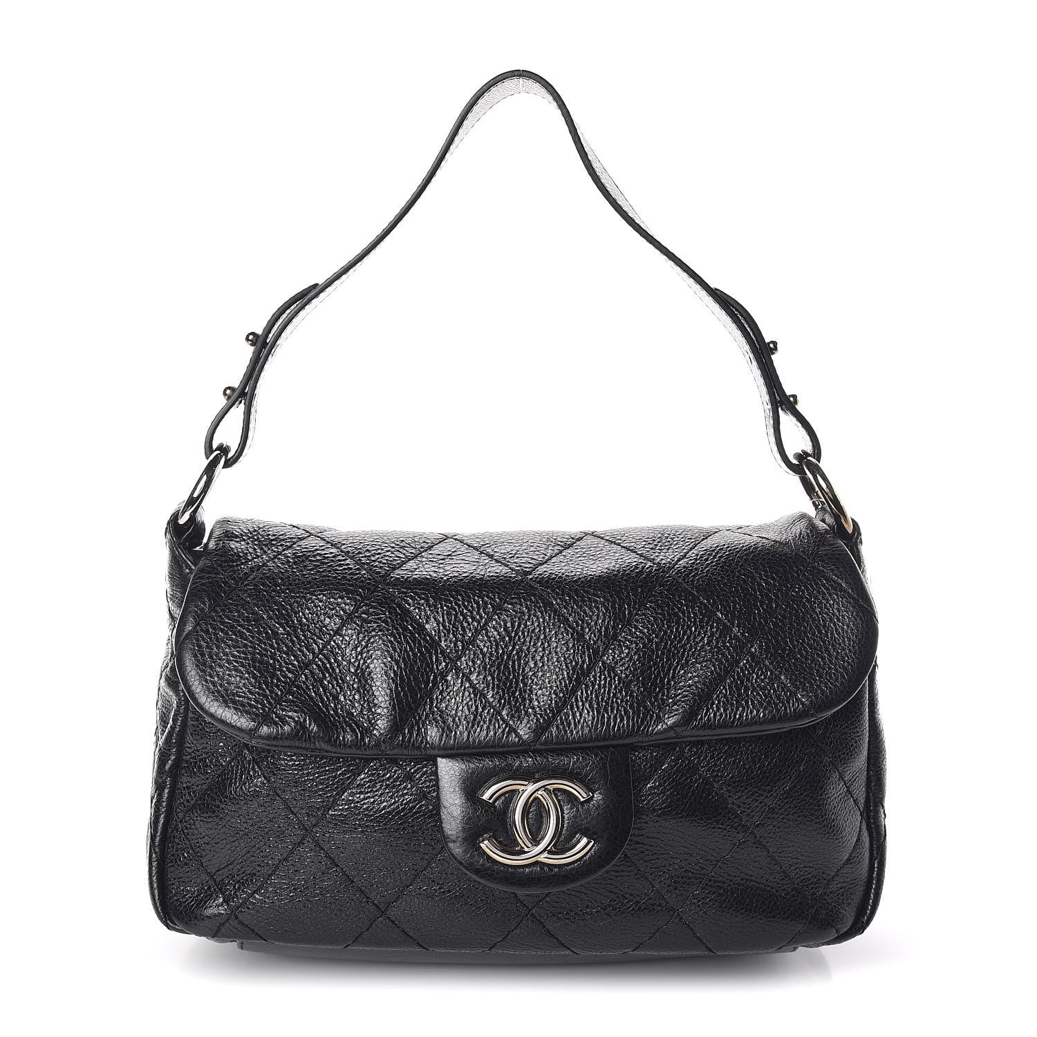 Chanel Glazed Calfskin Stitched On The Road Flap Black 1 of 11