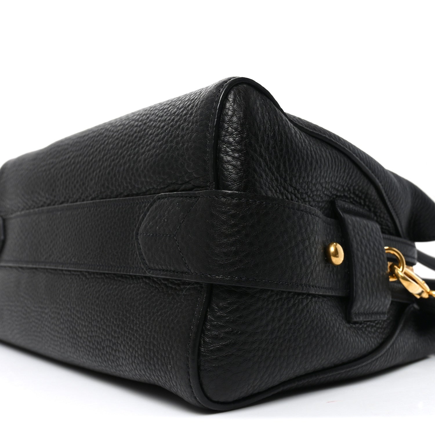 Prada Vitello Daino Soft Zippered Top Handle Bag Black 9 of 9