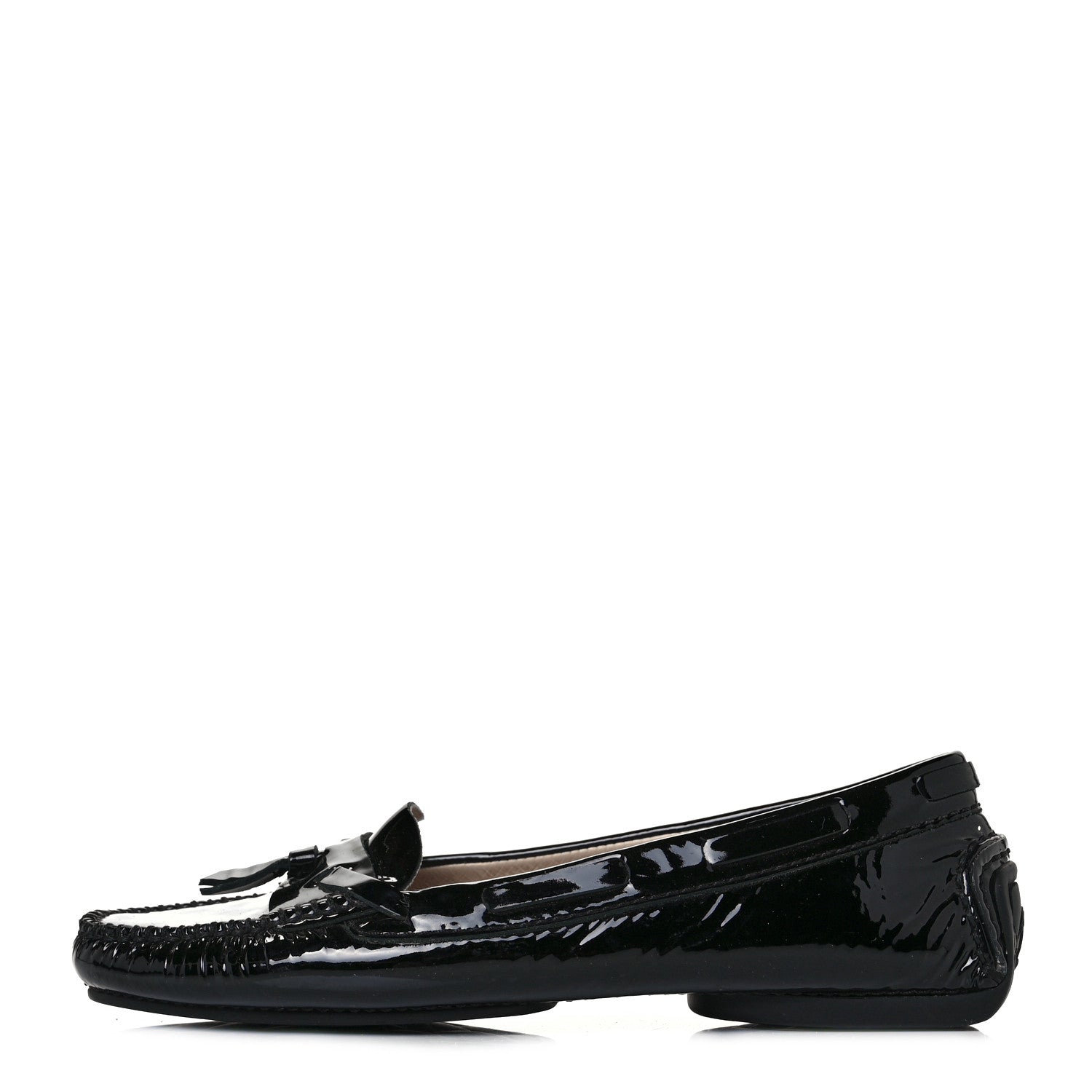 Chanel Patent CC Mocassin Loafers 38.5 Black 2 of 16